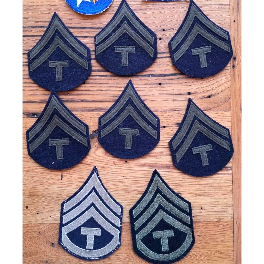 Lot of 8 Vintage‎ Military Patches Insignia Chevrons Army WWII